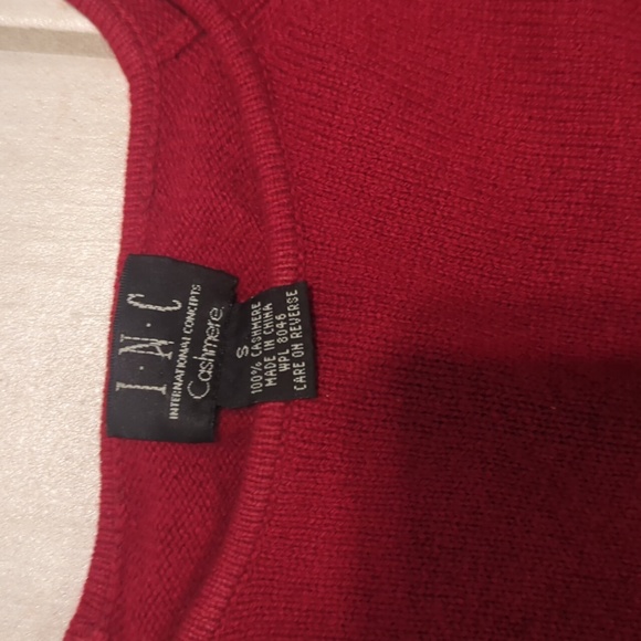 INC Red Cashmere Sweater - Picture 2 of 3